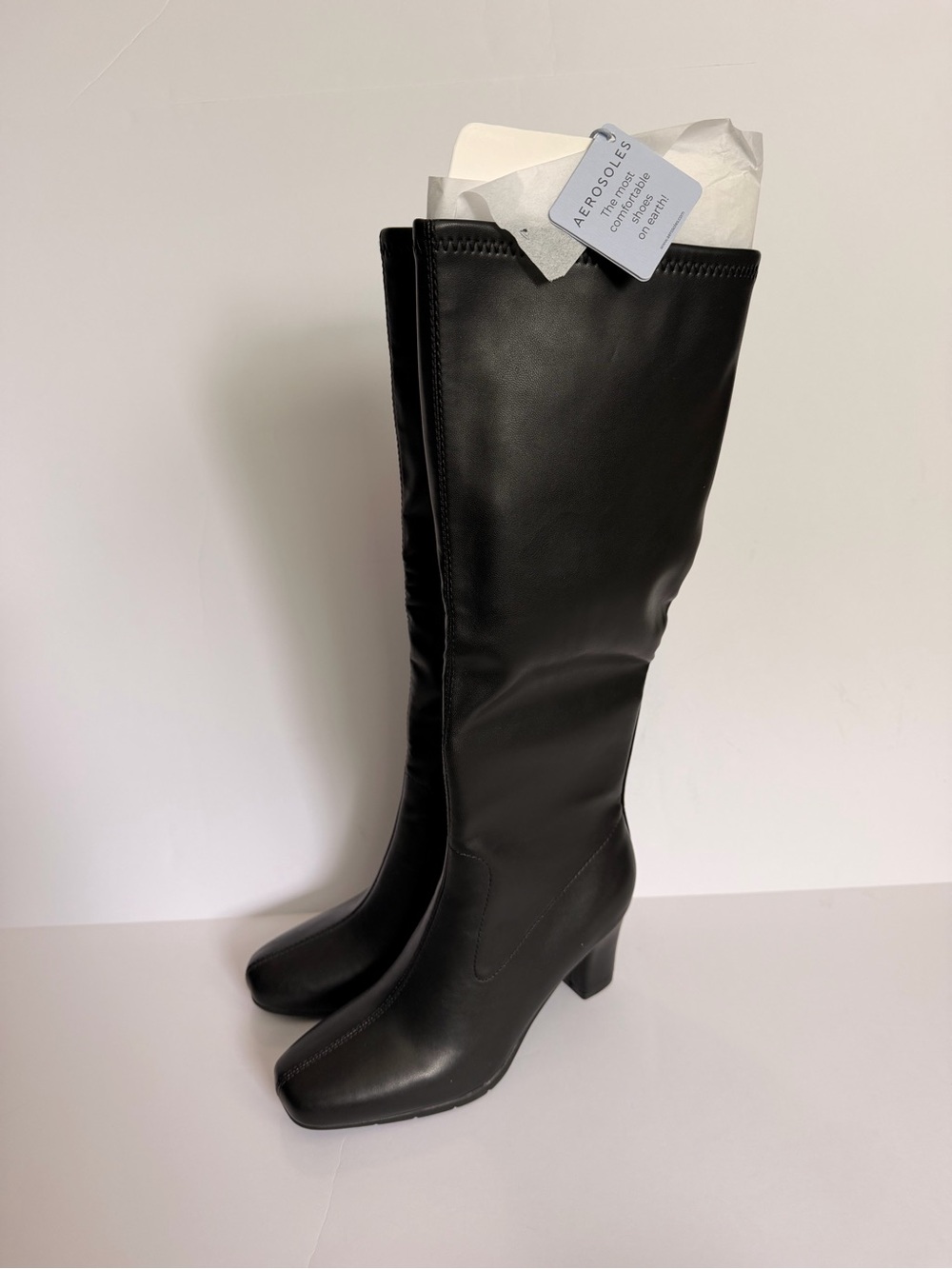 Aerosoles Black knee high chai Heeled Boots 6.5 new in box - Picture 5 of 6
